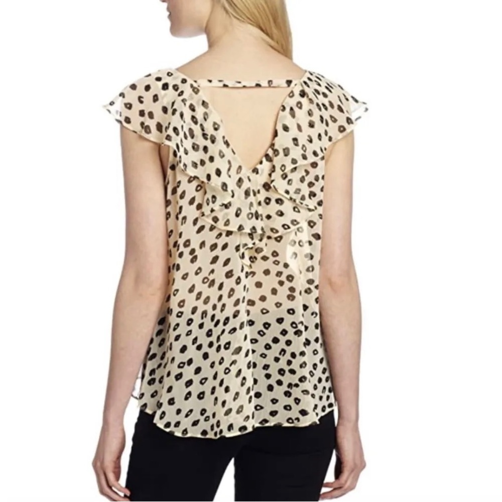 Bcbgeneration Xs Leopard Print Ruffle Blouse - image 3